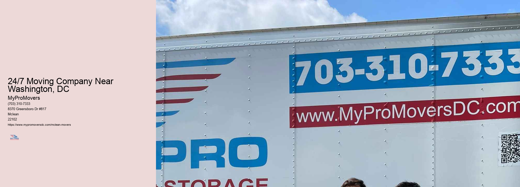 24/7 Moving Company Near Washington, DC